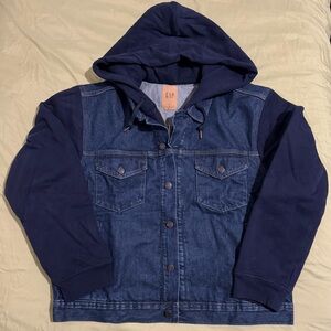 GAP Men's Large Icon Denim Hoodie Jacket | Dark Indigo (24.8 inch PtP) NWT